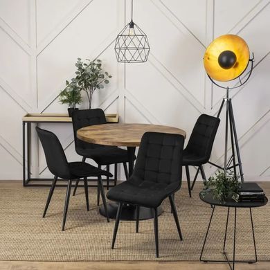 Стол круглый MEBEL ELITE LINO 100 см Дуб рустик / черный фотография