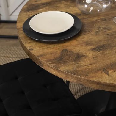 Стол круглый MEBEL ELITE LINO 100 см Дуб рустик / черный фотография