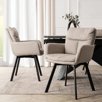 Стілець поворотний MEBEL ELITE CORTADO Velvet Беж фотографія