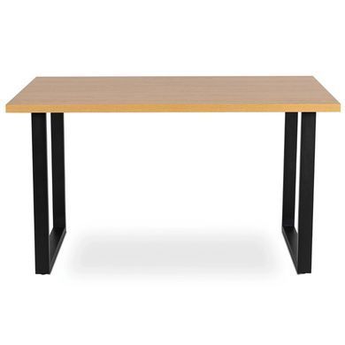 Комплект стіл MEBEL ELITE GLOS 135х80 см Дуб Золотий / Чорний +4 стільці LILAC Беж фотографія