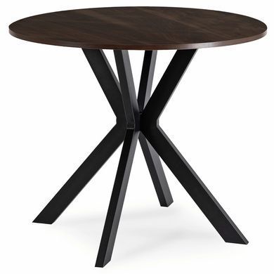 Стіл MEBEL ELITE LAUREN 90X90 Горіх / чорний фотографія
