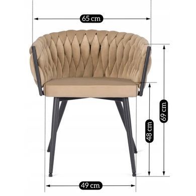 Стул бархатный MEBEL ELITE EMPOLI Velvet Бежевый фотография