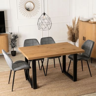Стіл розкладний MEBEL ELITE TOMAS 130(230)х95 см Горіх / чорний фотографія