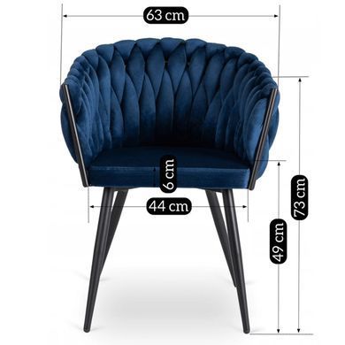 Стул бархатный MEBEL ELITE ELENA Velvet Синий фотография
