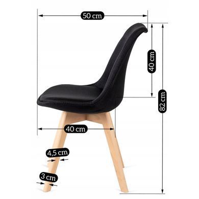 Стілець MEBEL ELITE NEVEL Чорний фотографія