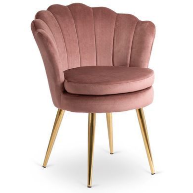 Стул бархатный MEBEL ELITE VIOLA Velvet Розовый/золото фотография
