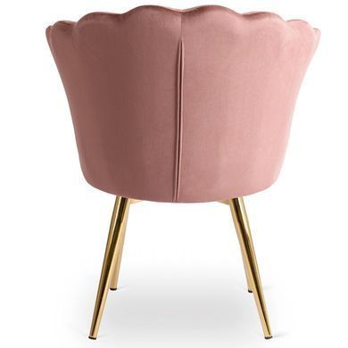 Стул бархатный MEBEL ELITE VIOLA Velvet Розовый/золото фотография