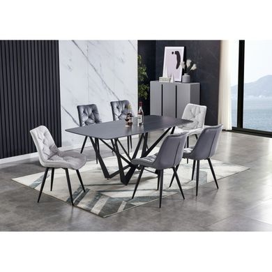 Стол DALI CERAMIC Intarsio 180х90 Черный Эффект Мрамора фотография