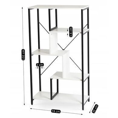 Стелаж MEBEL ELITE TIM білий / чорний фотографія