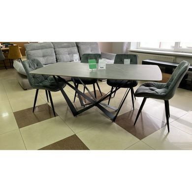 Стол DALI CERAMIC Intarsio 180х90 Черный Эффект Мрамора фотография