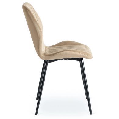 Комплект стіл MEBEL ELITE GLOS 135х80 см Дуб Золотий / Чорний +4 стільці LILAC Беж фотографія