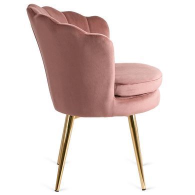Стул бархатный MEBEL ELITE VIOLA Velvet Розовый/золото фотография