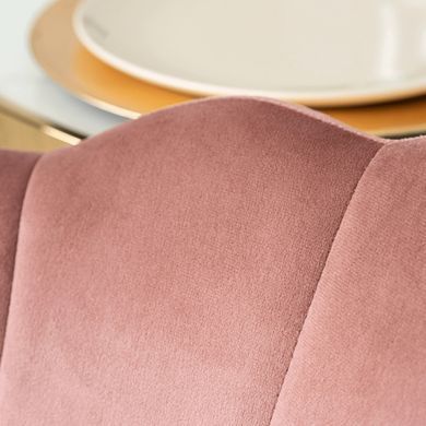 Стул бархатный MEBEL ELITE VIOLA Velvet Розовый/золото фотография