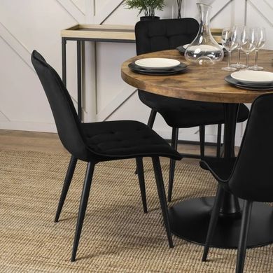 Стол круглый MEBEL ELITE LINO 100 см Дуб рустик / черный фотография