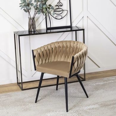 Стул бархатный MEBEL ELITE EMPOLI Velvet Бежевый фотография
