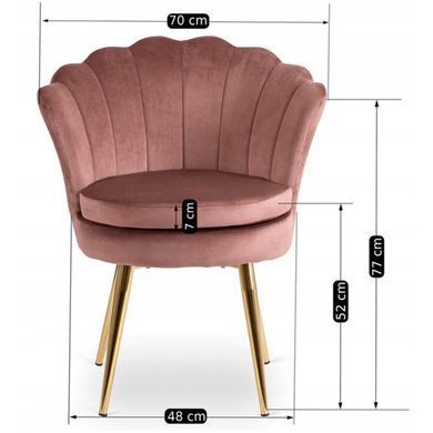 Стул бархатный MEBEL ELITE VIOLA Velvet Розовый/золото фотография