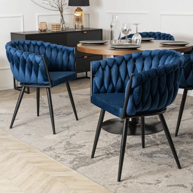 Стул бархатный MEBEL ELITE ELENA Velvet Синий фотография