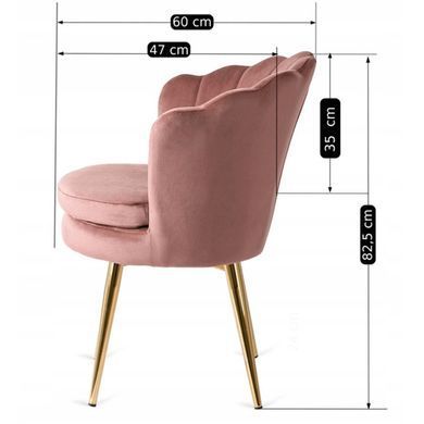 Стул бархатный MEBEL ELITE VIOLA Velvet Розовый/золото фотография