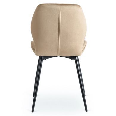 Комплект стіл MEBEL ELITE GLOS 135х80 см Дуб Золотий / Чорний +4 стільці LILAC Беж фотографія