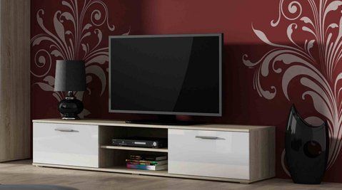 ТВ Тумба SOHO RTV Cama 180 Дуб Сонома Мат / Белый Глянец фотография