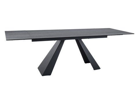 Стіл Обідній SALVADORE CERAMIC PIETRA DI SAVOIA 160(240)X90 Signal Світло Сірий Мат / Чорний Мат фотографія