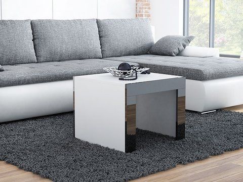 Журнальный столик TESS MINI 60x60 Cama Белый Мат / Черный Глянец фотография