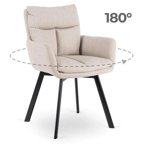 Стул поворотный MEBEL ELITE CORTADO Velvet Беж фотография