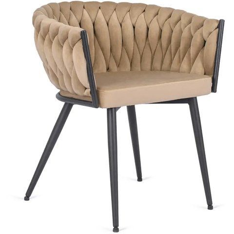 Стул бархатный MEBEL ELITE EMPOLI Velvet Бежевый фотография