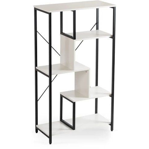 Стеллаж MEBEL ELITE TIM белый / черный фотография