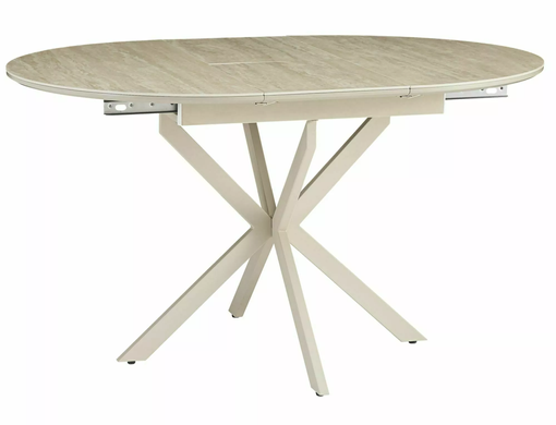 Стіл Розкладний GASTON CERAMIC Signal 100(135)x100 Травертин бежевий/кашемір фотографія
