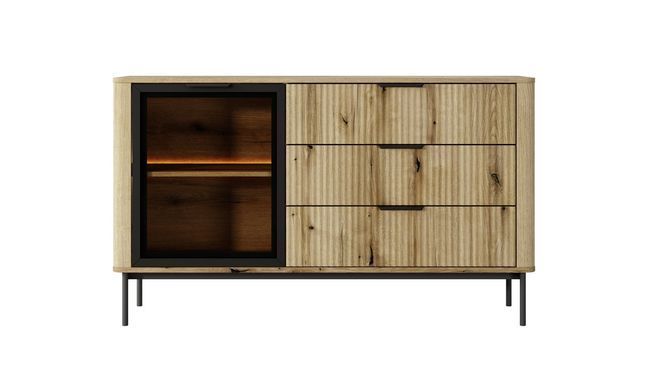 Комод с подсветкой Perfect Home Уилсон / Wilson 1-дверный с 3 ящиками 1D3S/138 Дуб эвок фотография