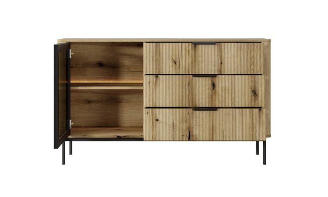 Комод с подсветкой Perfect Home Уилсон / Wilson 1-дверный с 3 ящиками 1D3S/138 Дуб эвок фотография
