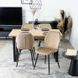 Комплект стіл MEBEL ELITE GLOS 135х80 см Дуб Золотий / Чорний +4 стільці LILAC Беж