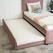 Ліжко односпальне оксамитове MEBEL ELITE ELIF Velvet 90x200 см з додатковим спальним місцем Рожевий