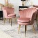 Стул бархатный MEBEL ELITE VIOLA Velvet Розовый/золото