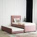 Ліжко односпальне оксамитове MEBEL ELITE ELIF Velvet 90x200 см з додатковим спальним місцем Рожевий