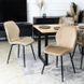 Комплект стіл MEBEL ELITE GLOS 135х80 см Дуб Золотий / Чорний +4 стільці LILAC Беж