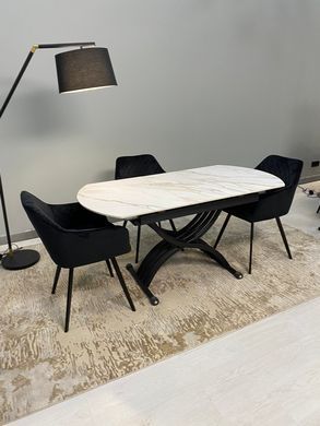 Стіл трансформер TMT-100 Карло VETRO 120(150)x80 Каса Голд / Чорний фотографія