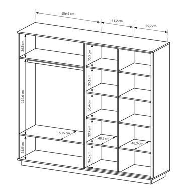 Шкаф для одежды Perfect Home Нест / Nest 4-дверный 4D/220 Дуб артизан/антрацит фотография