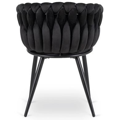 Стілець оксамитовий MEBEL ELITE ELENA Velvet Чорний фотографія