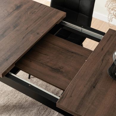 Стіл розкладний MEBEL ELITE SKUBI 120(160)х75 см Горіх / чорний фотографія