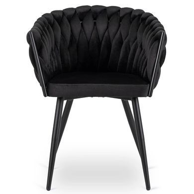 Стілець оксамитовий MEBEL ELITE ELENA Velvet Чорний фотографія