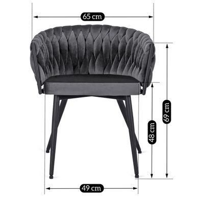 Стул бархатный MEBEL ELITE EMPOLI Velvet Серый фотография
