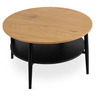 Журнальный столик MEBEL ELITE PAULO MAX 80x80 Дуб/черный фотография