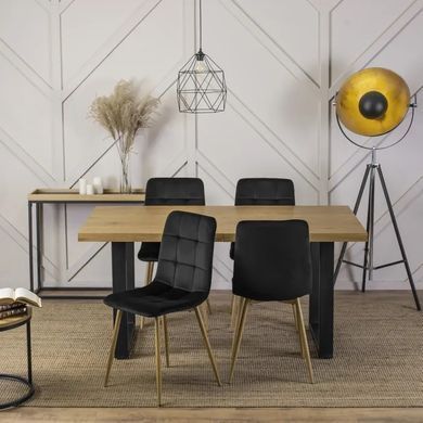 Стілець оксамитовий MEBEL ELITE FREDY Velvet, Чорний фотографія