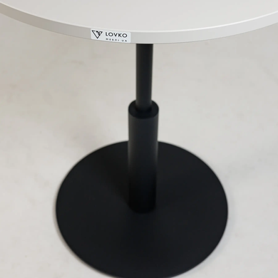 Стіл Ibiza R light Lovko 70x70 Чорний метал/білий фотографія