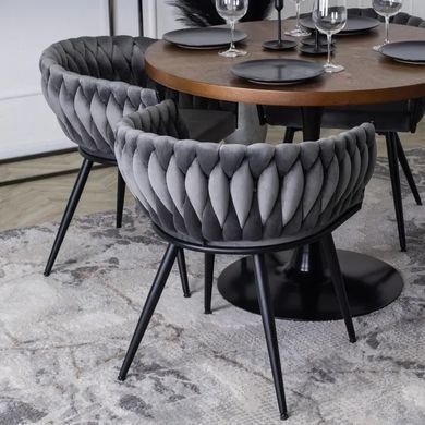 Стул бархатный MEBEL ELITE EMPOLI Velvet Серый фотография