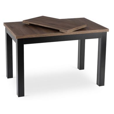 Стіл розкладний MEBEL ELITE SKUBI 120(160)х75 см Горіх / чорний фотографія