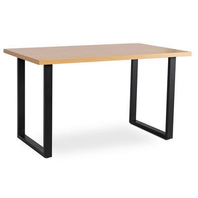 Комплект стіл MEBEL ELITE GLOS 135х80 см Дуб Золотий / Чорний +4 стільці PERU 2 Сірий фотографія