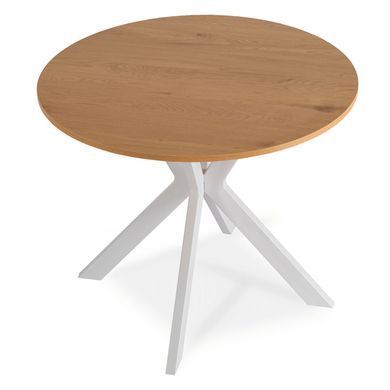 Стіл MEBEL ELITE LAUREN 90X90 дуб золотий / білий фотографія